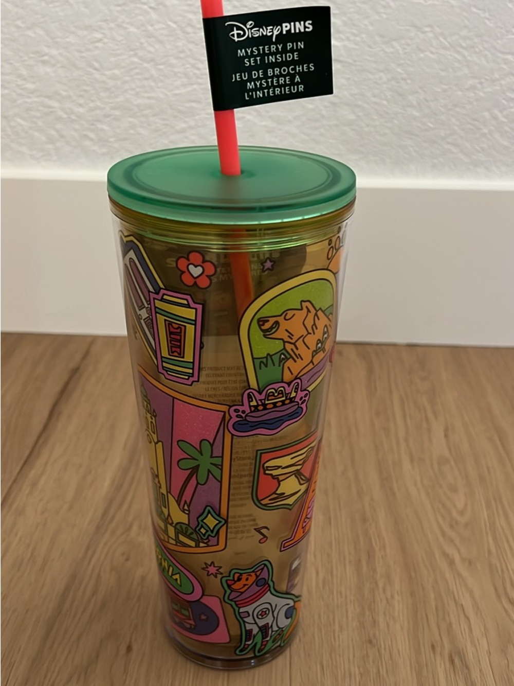 NWT Starbucks Disneyland California Adventure Tumbler + pins